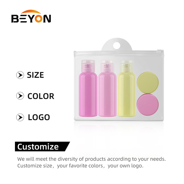 cheap 50ml 10ml plastic PET sprayer cosmetic packaging travel bottle set