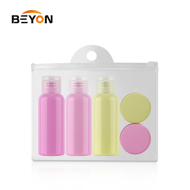 cheap 50ml 10ml plastic PET sprayer cosmetic packaging travel bottle set