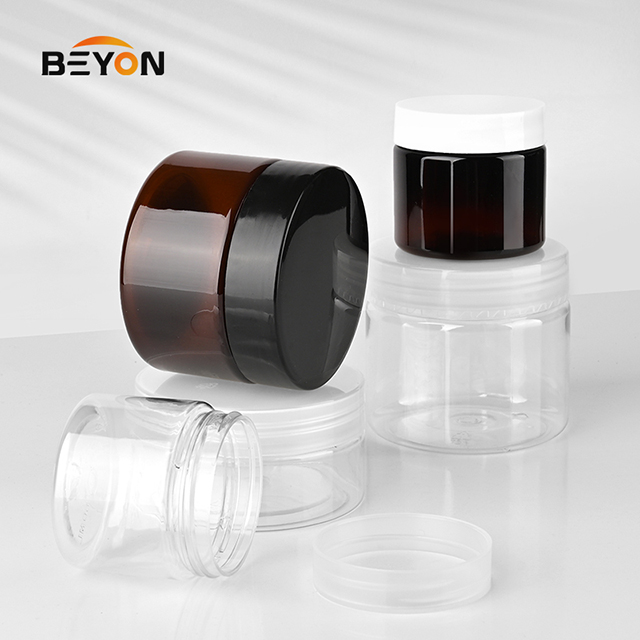 cream jar 60ml 80ml 120ml 150ml clear pet plastic cosmetic cream jar Cosmetic Container 