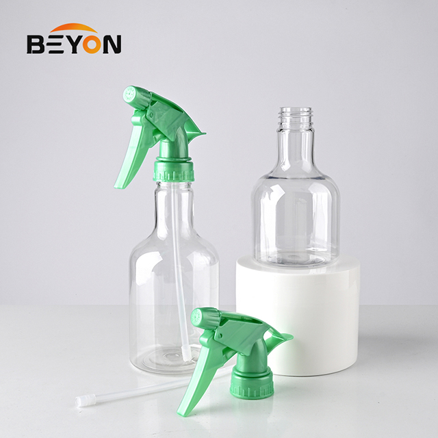 Empty Refillable Liquid Container 250ml 380ml PET Plastic Spray Bottles with Trigger Sprayer