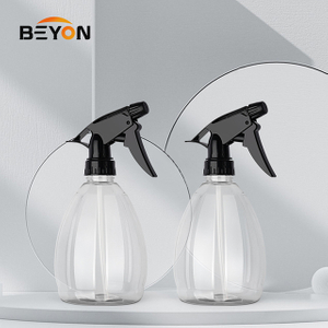 Empty Round Clear Spray Bottle with Trigger Sprayer for Cleaning